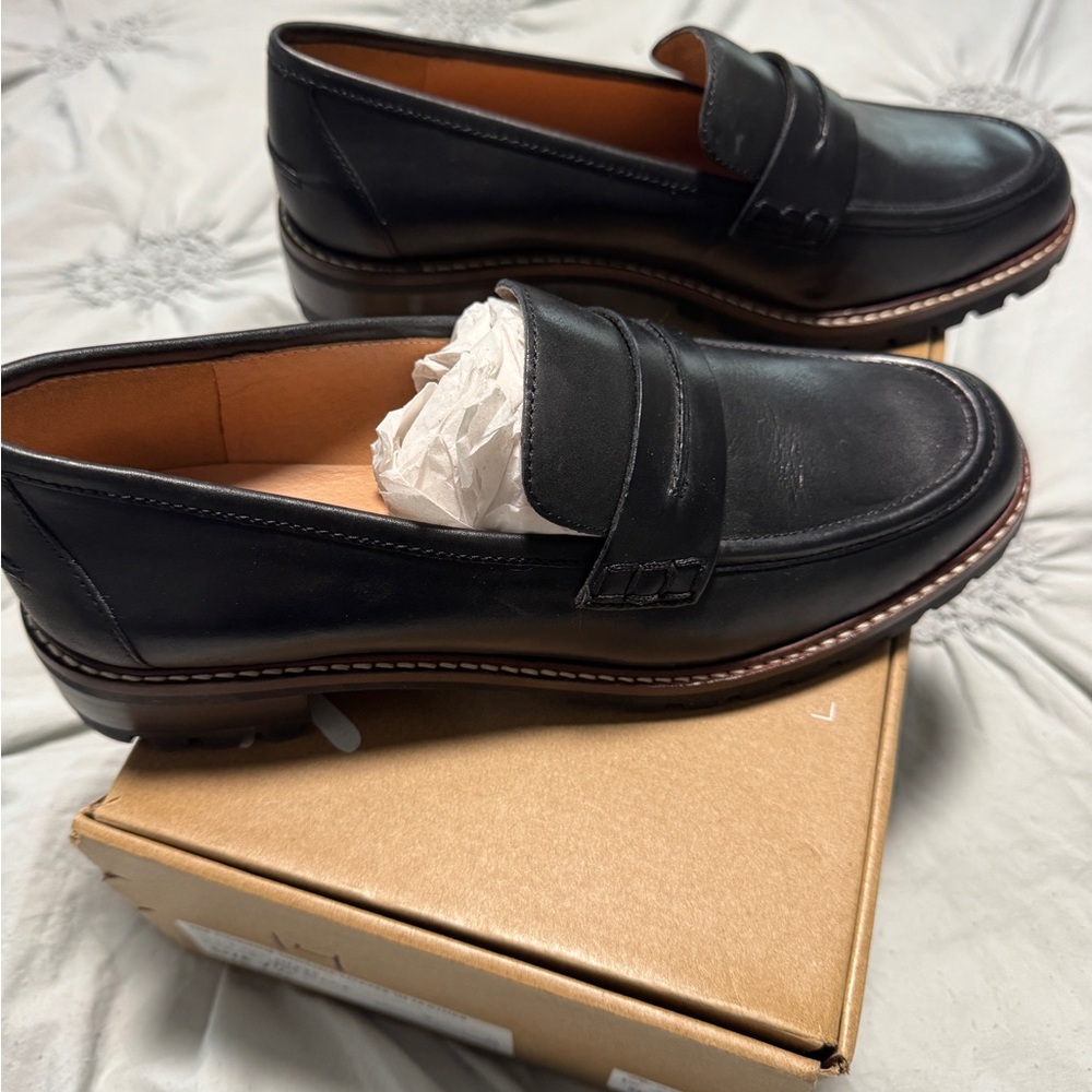 Madewell Black Leather Loafers NEW IN BOX